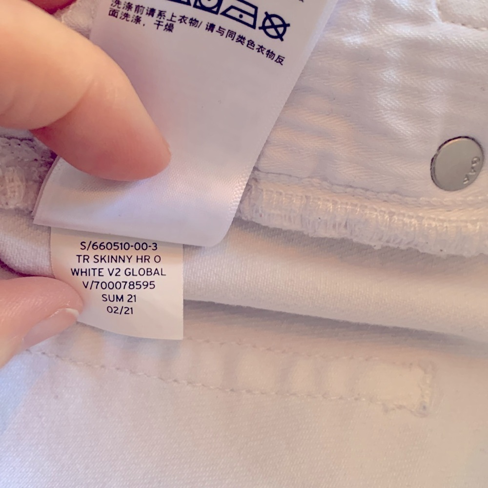 GAP High Rise White True Skinny Women's 8/29R Stretch Denim Jeans Summer Spring - Picture 8 of 8